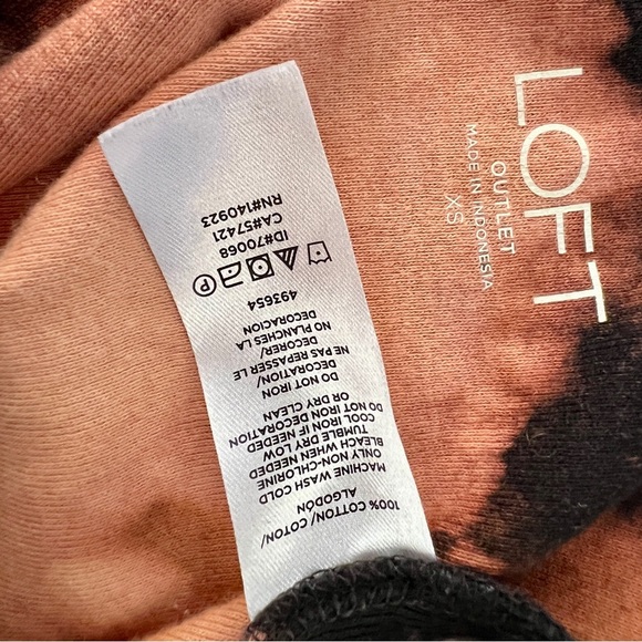 Womens Tank Top Size XS Sleeveless Ann Taylor Loft Shirt, Summer Tie-Dye Hippie - Picture 8 of 8